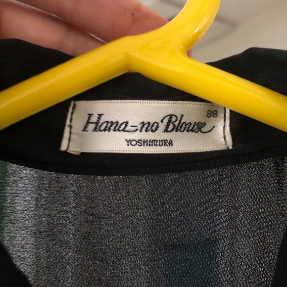 Hana-no Blouse / Yoshimura, black, button down - Picture 2 of 2